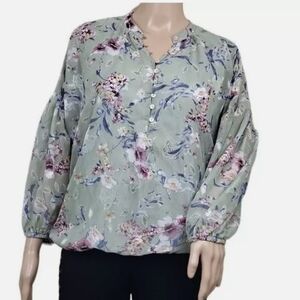 Autre Filles Floral Bell Sleeve  Blouse Top